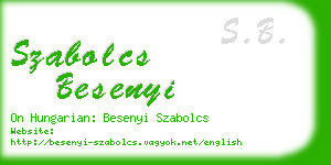 szabolcs besenyi business card